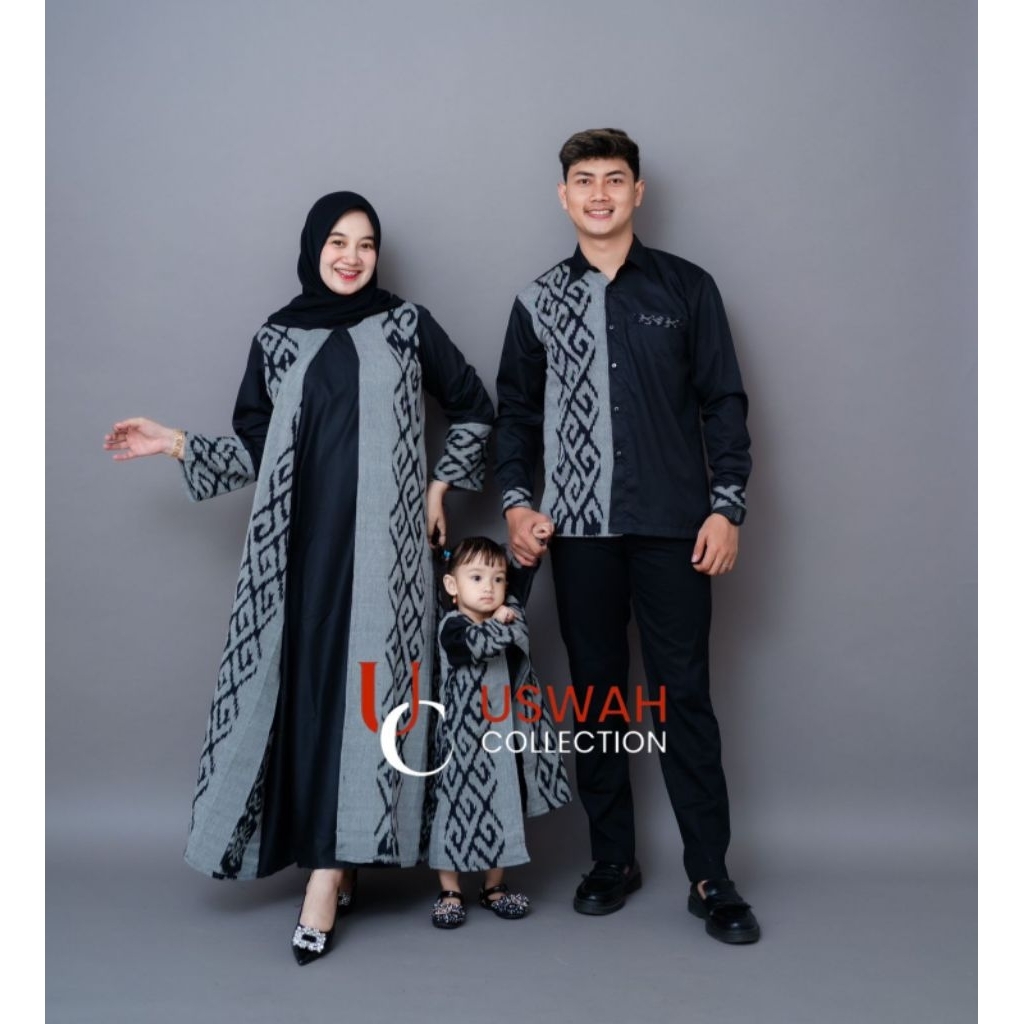 NADIA BLACK GREY COUPLE TENUN - BAJU TENUN COUPLE - COUPLE KONDANGAN