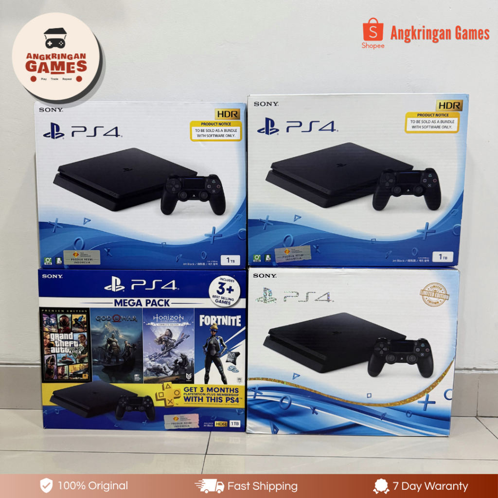 Sony PS4 Slim 1TB Fullset Second Bekas Original | PS4 Resmi Sony Indonesia Playstation 4