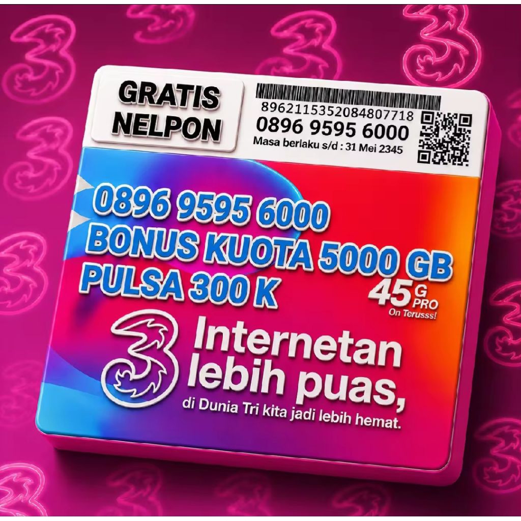 Ready kartu Cantik 3(tri)  10 Digit