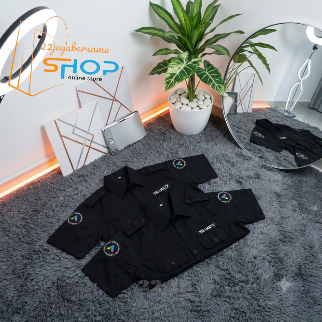 Kemeja TRANS7 unisex bordir computer•Baju TRANS TV•Kemeja TRANS TV Full bordir computer