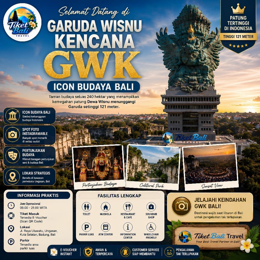 Tiket / E-Voucher Garuda Wisnu Kencana (GWK) Bali | Resmi | Fast Respon | Tanpa Antre