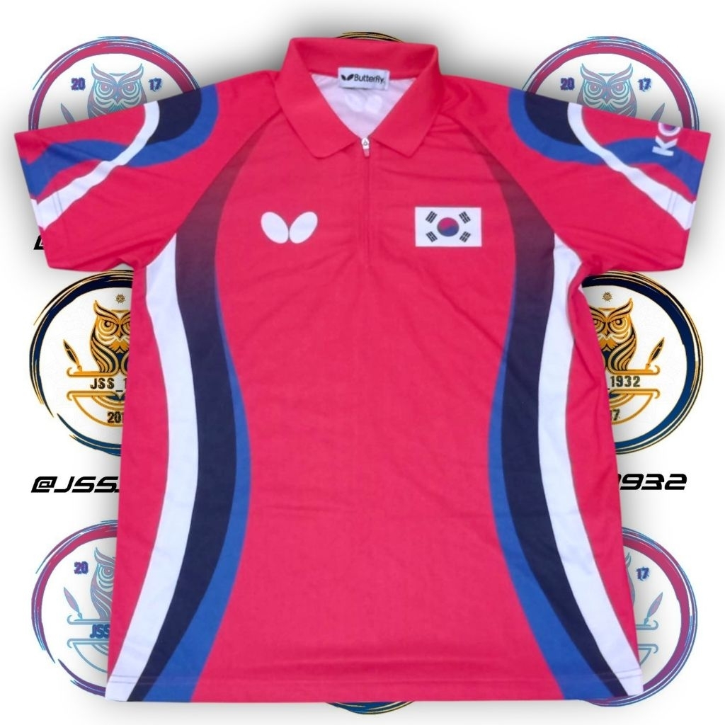 Jersey / Poloshirt Pingpong TIMNAS KOREA SELATAN Kit JEONG SANGEUN ORIGINAL Murah Retro Vintage Rare