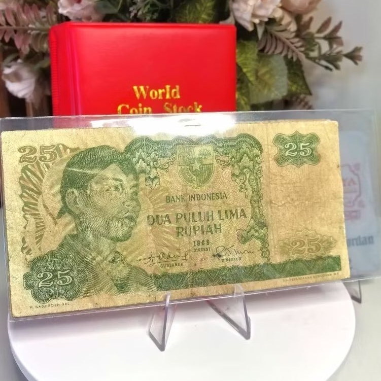 25 Rupiah Sudirman Tahun 1968 bekas edar ori