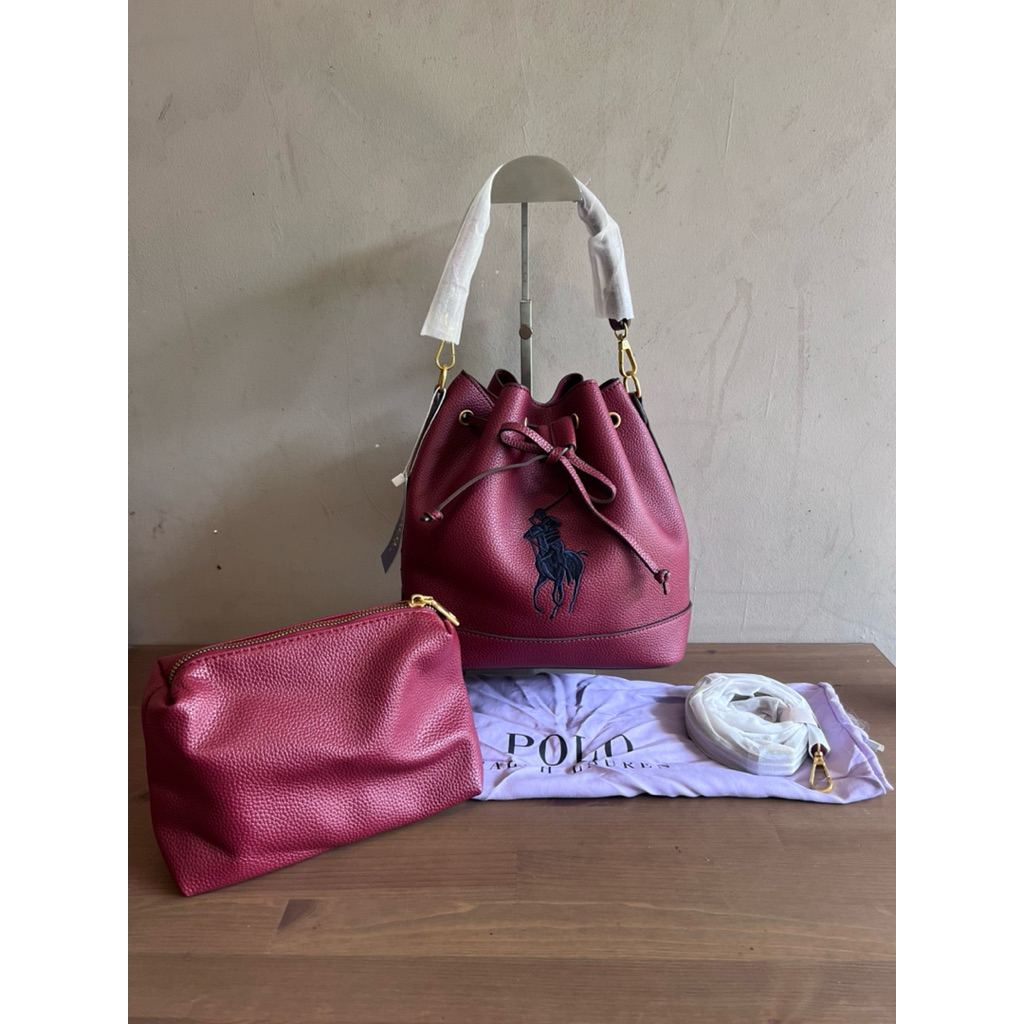 Polo Ralph Lauren Bucket Bag - Wine Maroon