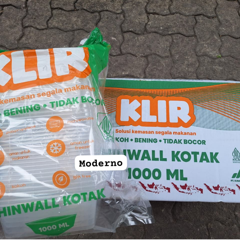 PERKARTON - Thinwall Klir Plastik Kotak 1000ml - KLIR Thinwall Square 1000ml