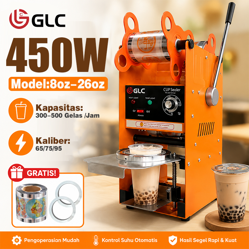 GLC Mesin Cup Sealer Mesin Press Gelas Plastik bisa  Sealing Machine Alat penutup minuman Mesin Sege