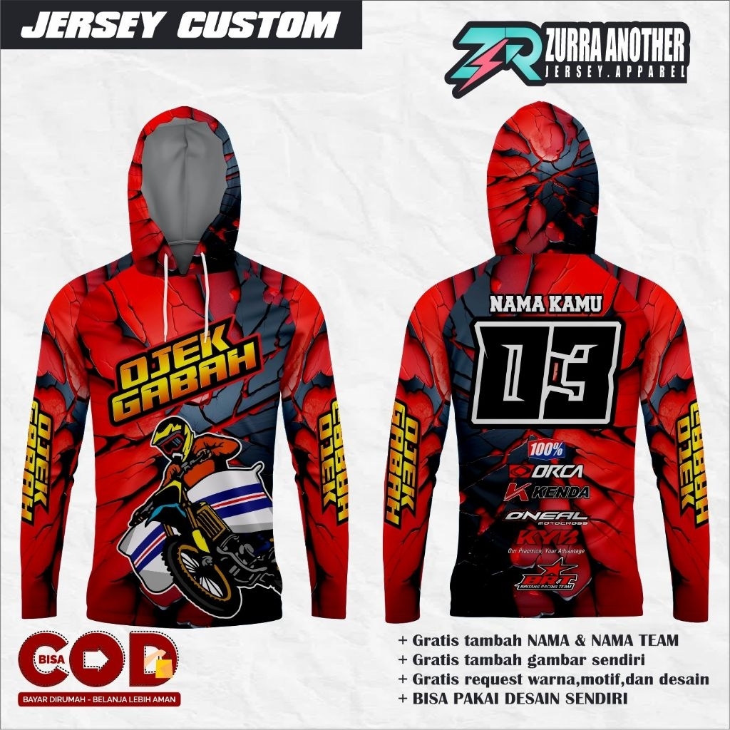 Jersey ojek gabah/Jersey ojek gabah custom nama/Jersey ojek gabah terbaru/ojek gabah lengan panjang/