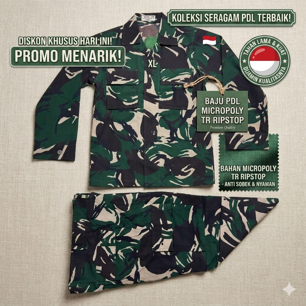 BAJU PDL TNI MALVINAS MICROPOLY TR RISPTOK WARNA GELAP