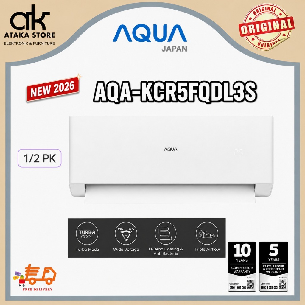 AC AQUA STANDARD 1/2PK AQA-KCR5FQDL3S   /  AC AQUA 1PK AQA-KR9FQAL / AC AQUA 2PK AQA-KR18FQAL - STAN