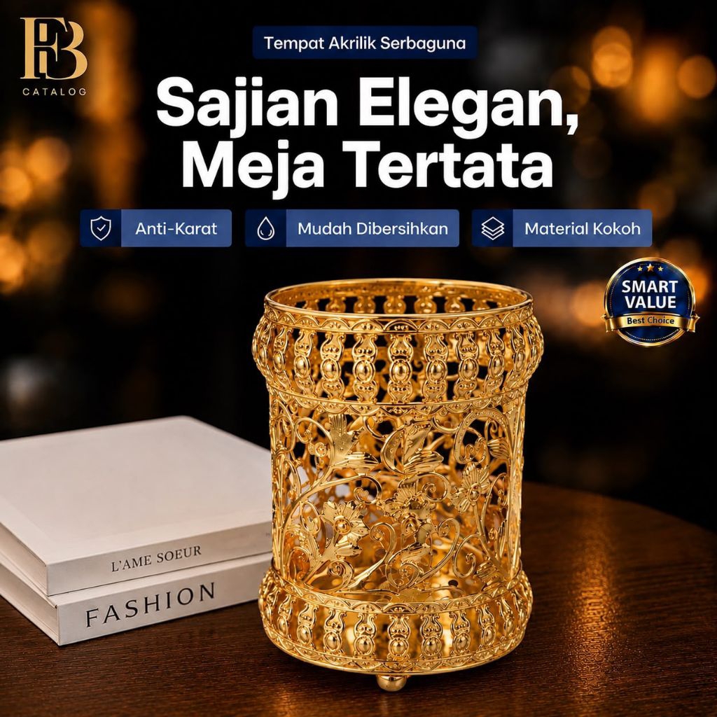 tempat pena pensil gold mewah