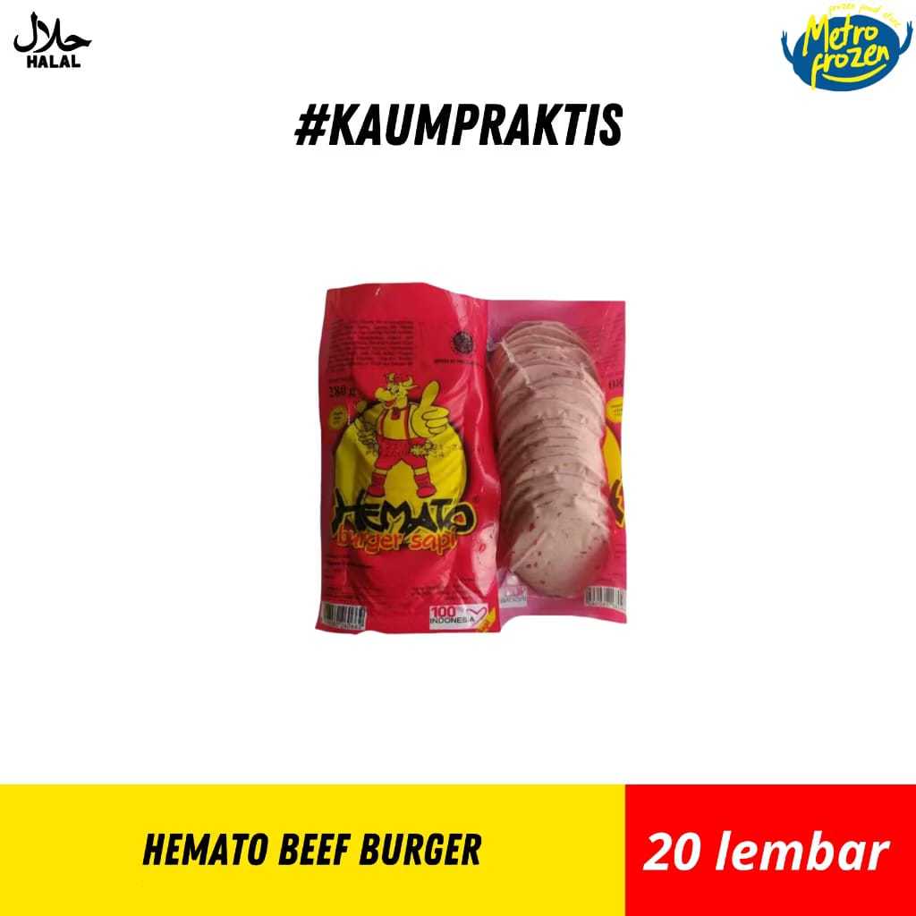 HEMATO Beef Burger isi10 & isi20 //isian burger daging sapi //instan Banjarmasin