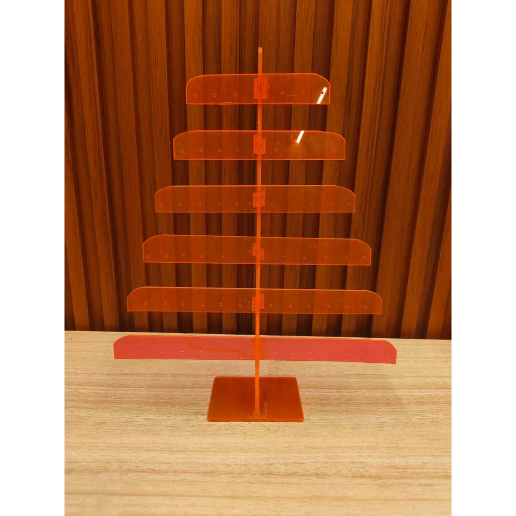Rak akrilik display anting anting warna orange