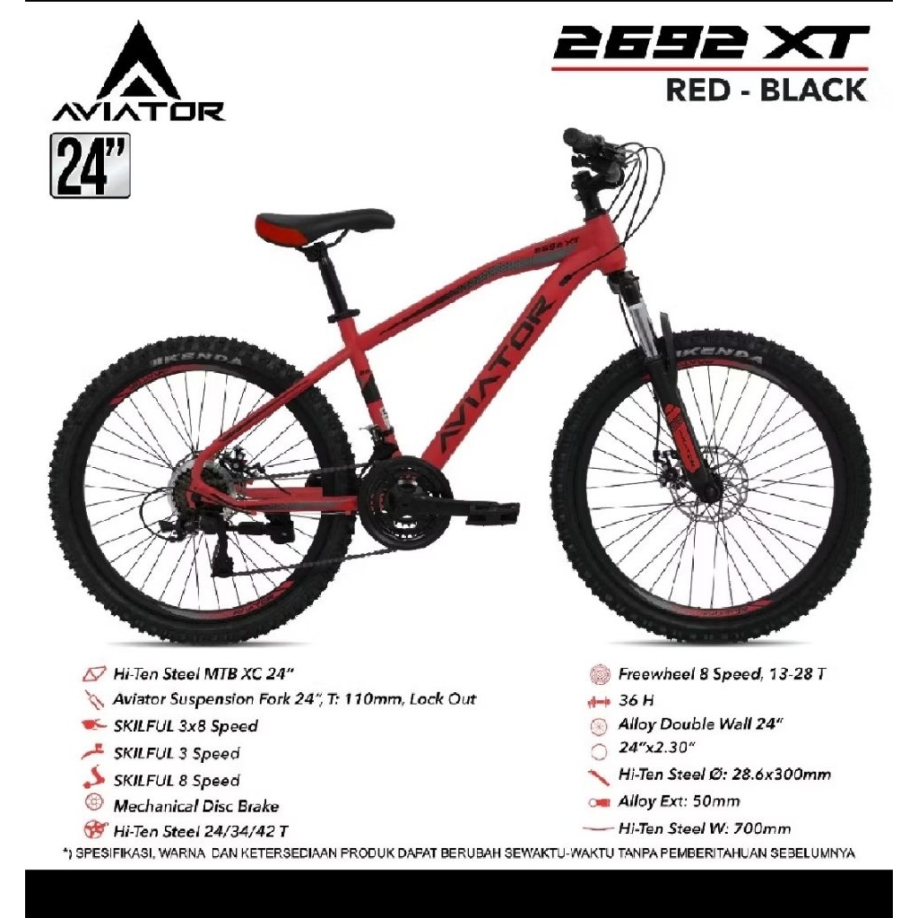 Sepeda Gunung MTB Aviator 2692 XT 24inch
