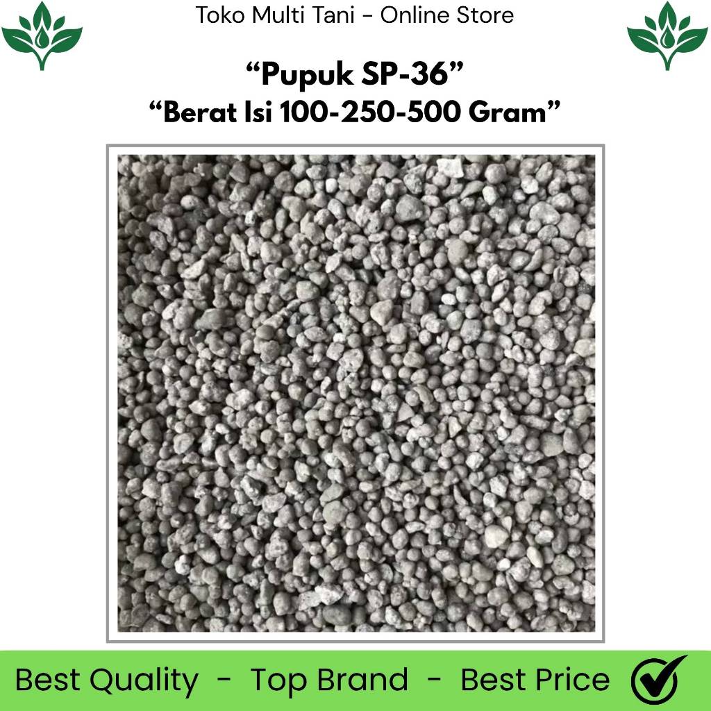 Pupuk SP-36 Berat Isi 100/250/500 Gram - Pupuk SP 36 - Pupuk SP 36 Mutiara - SP 36 - Granule SP 36 -