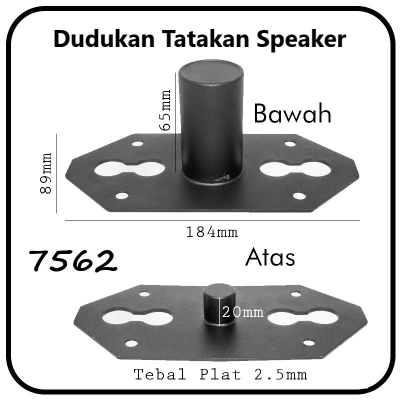 Dudukan Tatakan Speaker Logam - Stand Holder Speaker Bawah Atas Nexo 184 mm PJ - MWOP