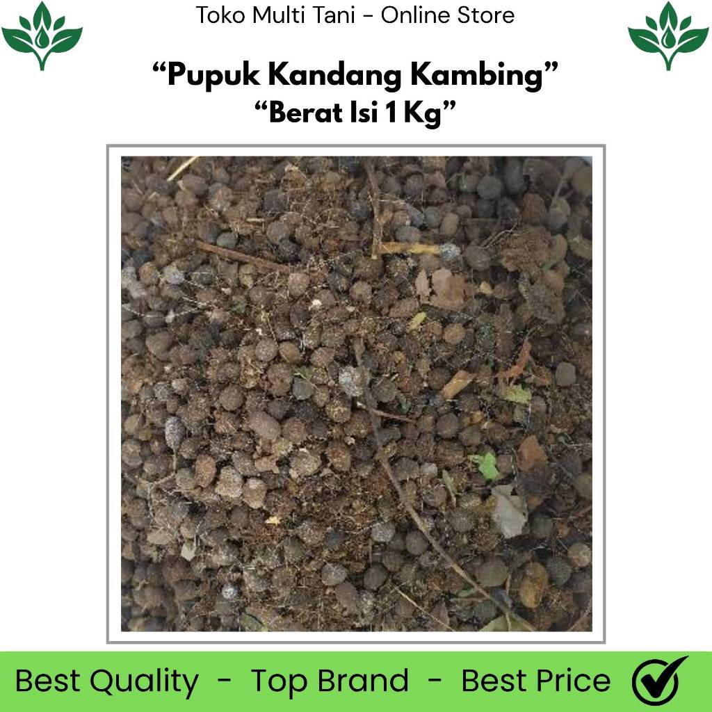 Pupuk Kandang Kambing Berat Isi  1 Kg - Pupuk Kandang Kambing - Pupuk Kotoran Hewan Kambing - Pupuk 
