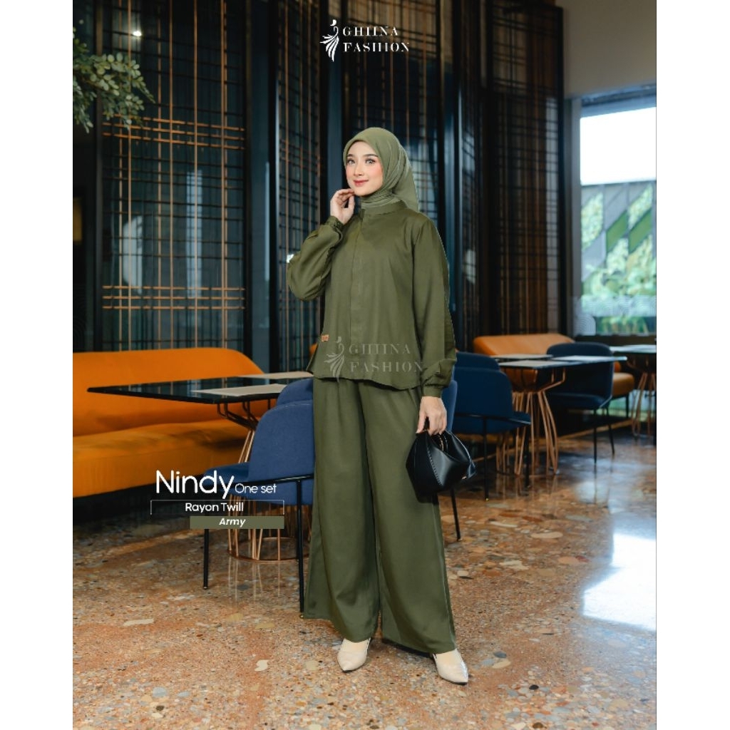 BEST PRICE// NINDY ONE SET BY GHIINA FASHION// QISMASTORE