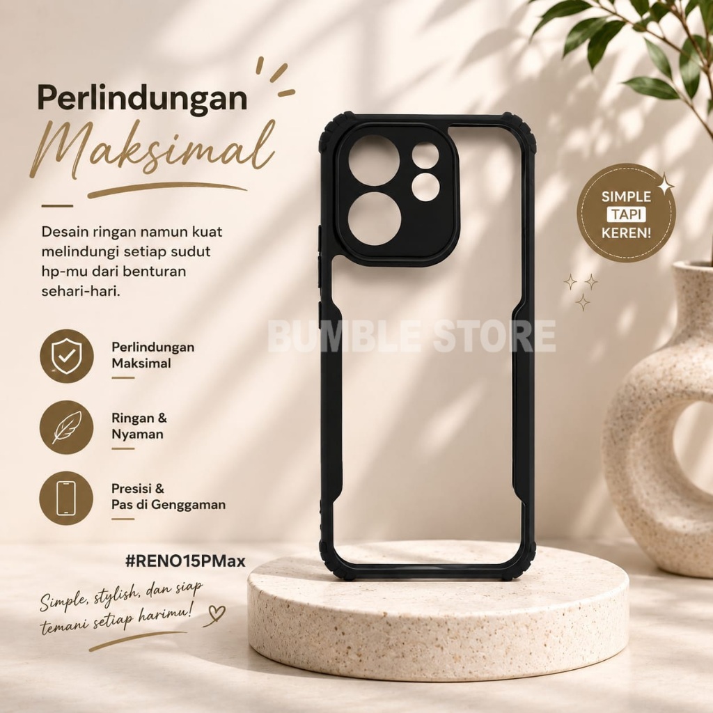 Case Oppo Reno 15 Pro Max Oppo Reno 15 5G Oppo Reno 15F 5G Case Fusion Armor Shockproof Transparan P