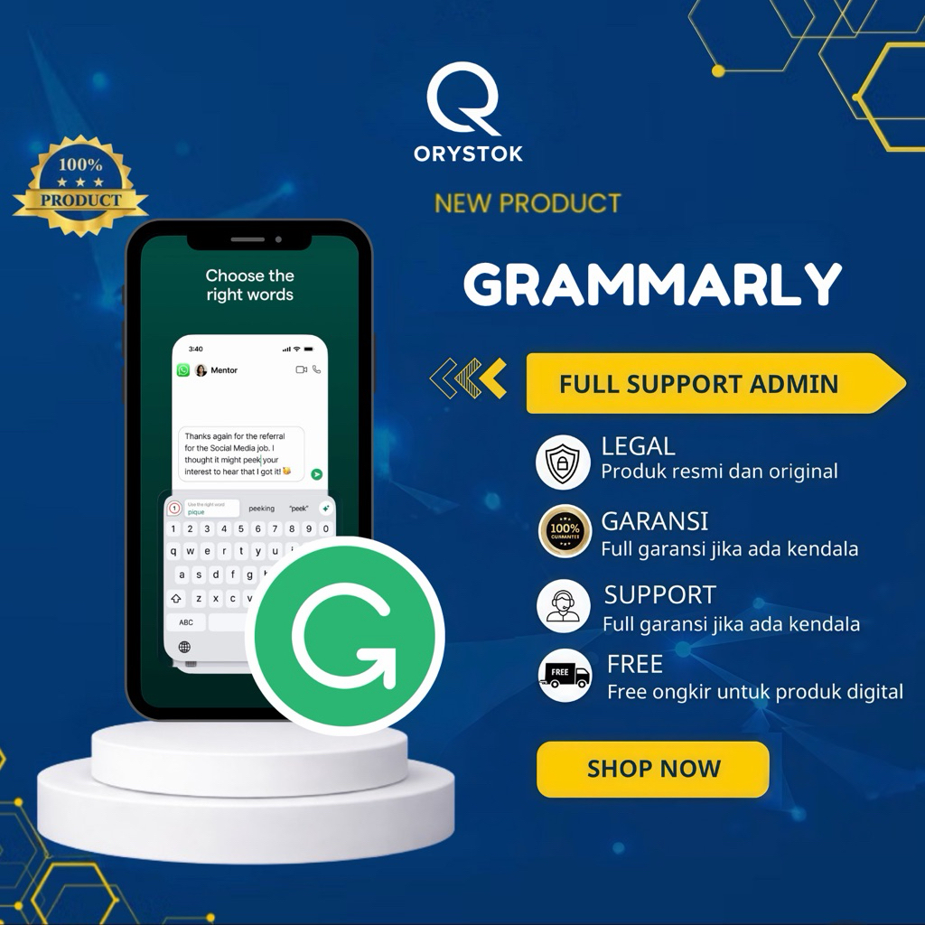 Grammarly Premium Plus 1 Tahun - Beda dengan Yang biasa Lebih Mahal Tapi Lebih Worth It Not lifetime