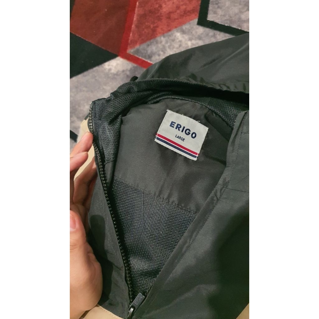 Erigo windbreaker jacket black brown