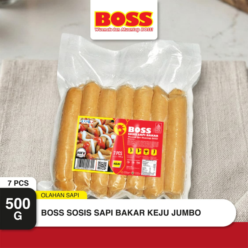 BOSS Sosis Sapi Bakar Jumbo Keju @ 7 Pcs