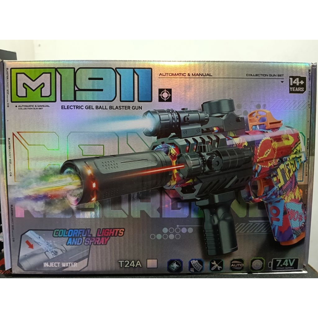 M1911 Electric Gel Ball Blaster Gun (T24A)