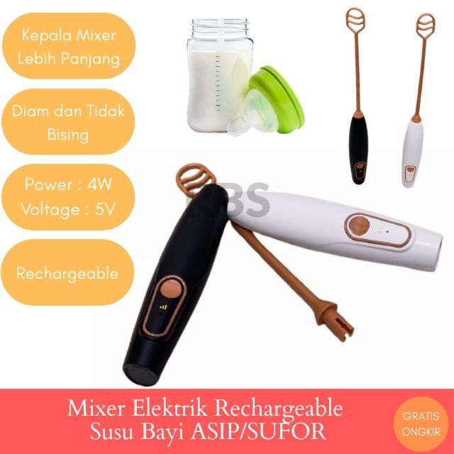 RBS - Pengocok Susu Protein USB Rechargeable | Mixer Elektrik Susu Bayi untuk ASIP/SUFOR | Hand Mixe
