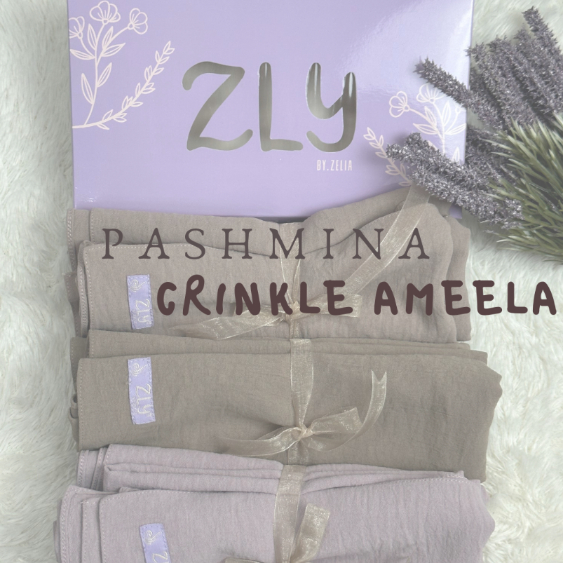 Pashmina Ameela Crinkle Airflow Premium |Hijab Pashmina Adem dan Lembut By ZLY ZELIA