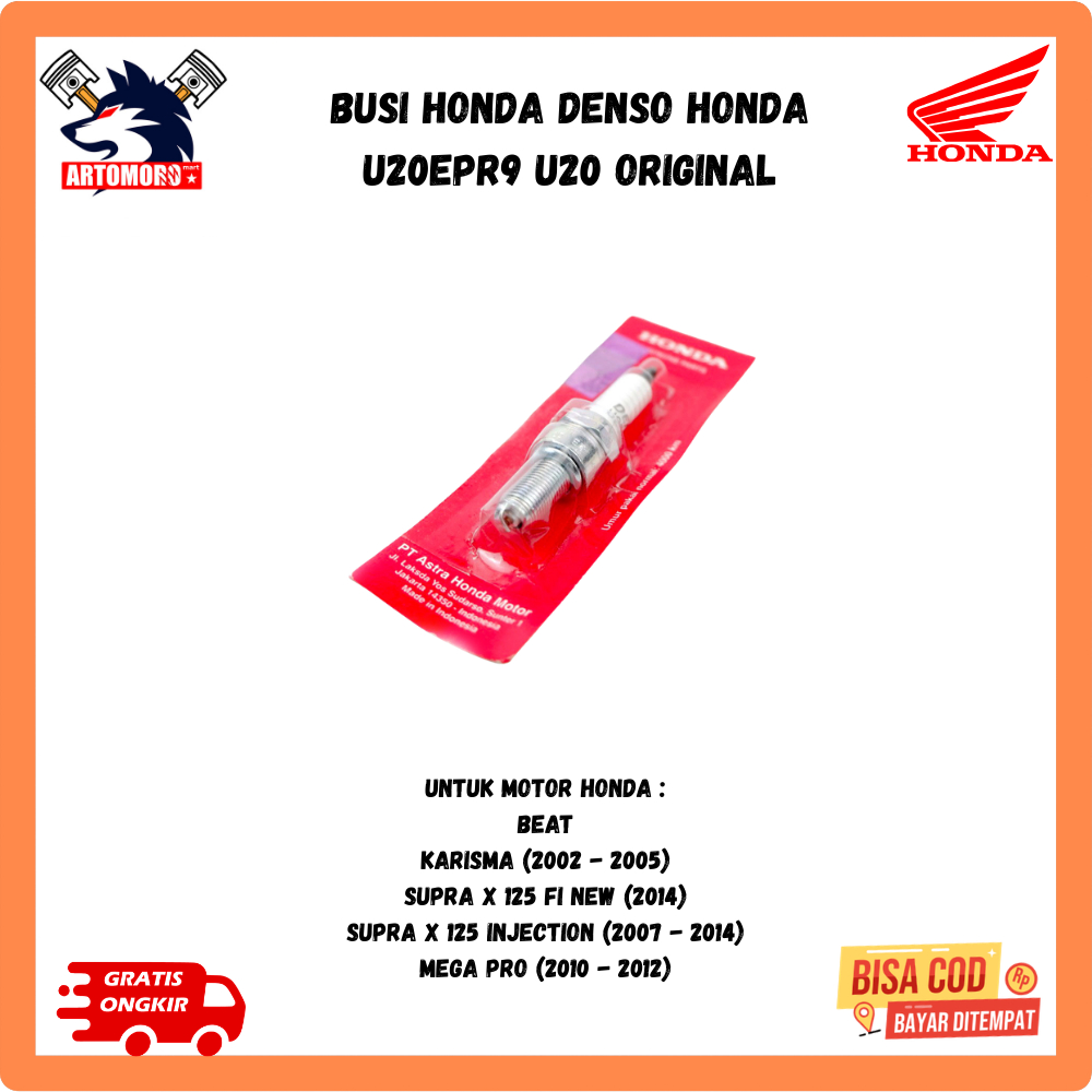 Ori busi honda beat - busi supra x 125 - Busi Denso Honda U20EPR9 U20 Original