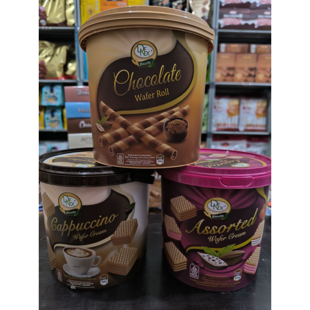 DENEX COKLAT BISCUITS WAFER CREAM WAFER ROLL 300 GRAM