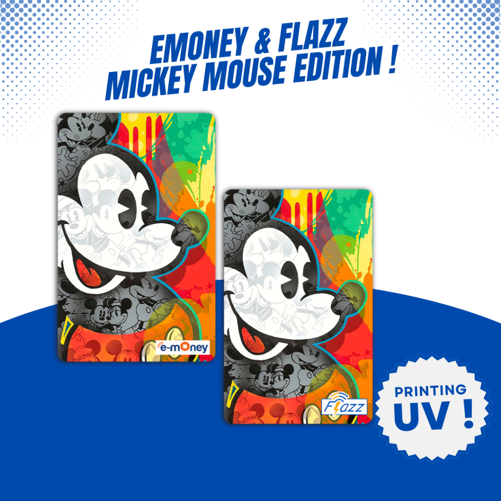 EDISI MICKEY MOUSE CUSTOM KARTU EMONEY CUSTOM KARTU FLAZZ CUSTOM - PRINT UV - ETOLL MANDIRI BCA GEN 