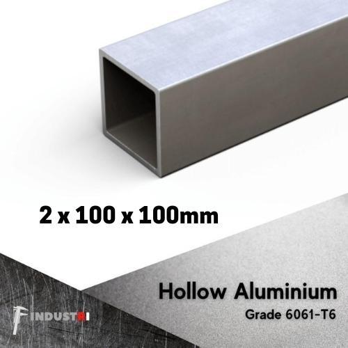 Hollow Aluminium 100 mm x 100 mm tebal 2 mm | Hollow Aluminium dural 6061 | Pipa Holo Kotak