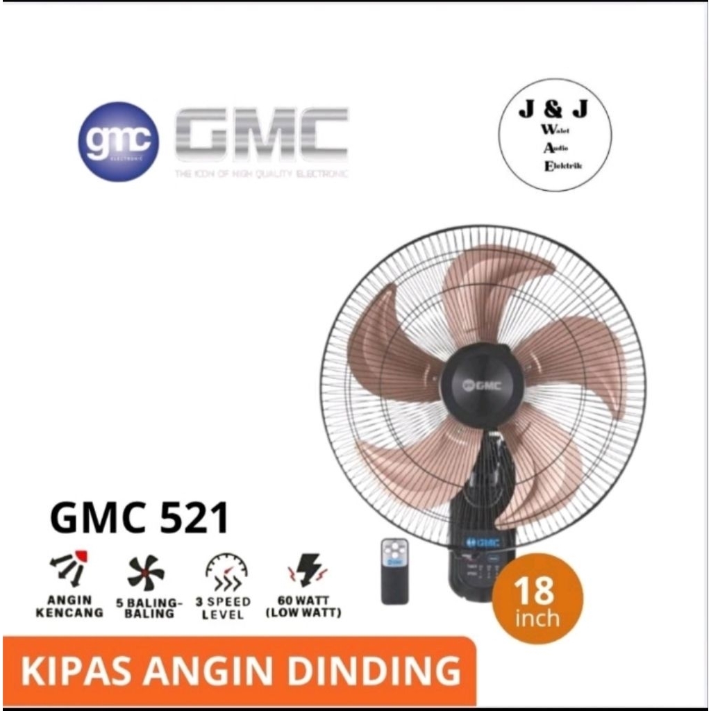 KIPAS ANGIN DINDING 18 INCH REMOTE GMC 521 KIPAS ANGIN WALL FAN REMOTE