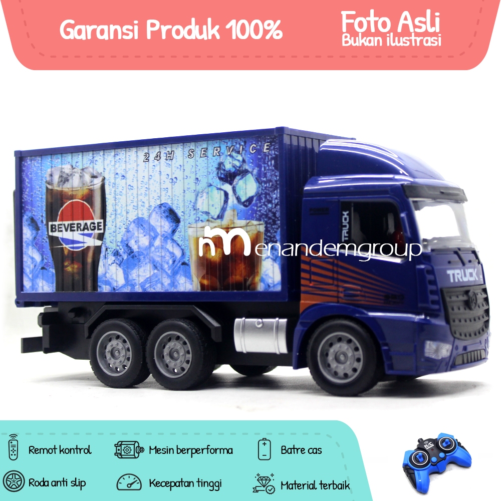 Mobil Remote Control RC Truk Kontainer Truk Besar Box 6 Roda / Remot Kontrol Pintu Bisa Dibuka & Fit