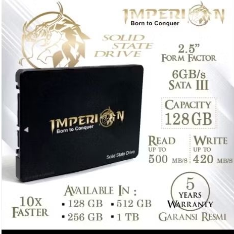 Imperion SSD MMR 128GB 2.5" SATA III 6GB/s 10x Lebih Cepat Garansi Resmi 5 Tahun