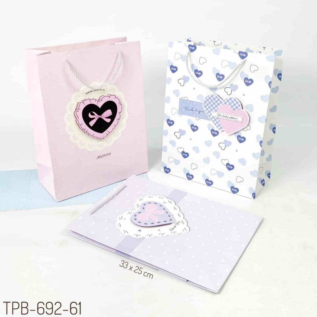 TPB 692-61 - ISI 12 PAPERBAG POTRAIT MEDIUM UK 33X25X11.5 CM MTF SIMPLE ACC LOVE 3D W SOFT