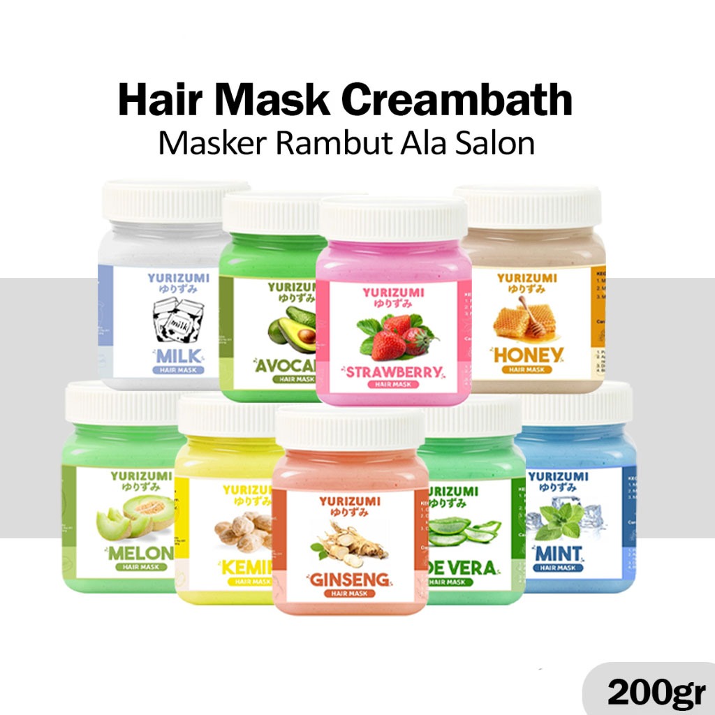 Yurizumi Hair Mask Masker Creambath Rambut Atasi Rambut Rontok Kusut Kering dan Rusak