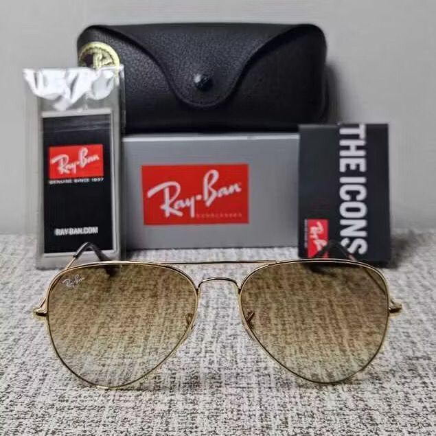 Kacamata Rayban Aviator RB3025 001/51 58 Gold Brown Original