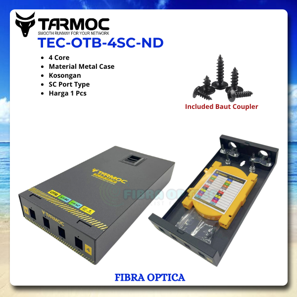 Tarmoc Fiber Optic mini OTB 4 Core SC | Roset FO Besi 4C Kosongan