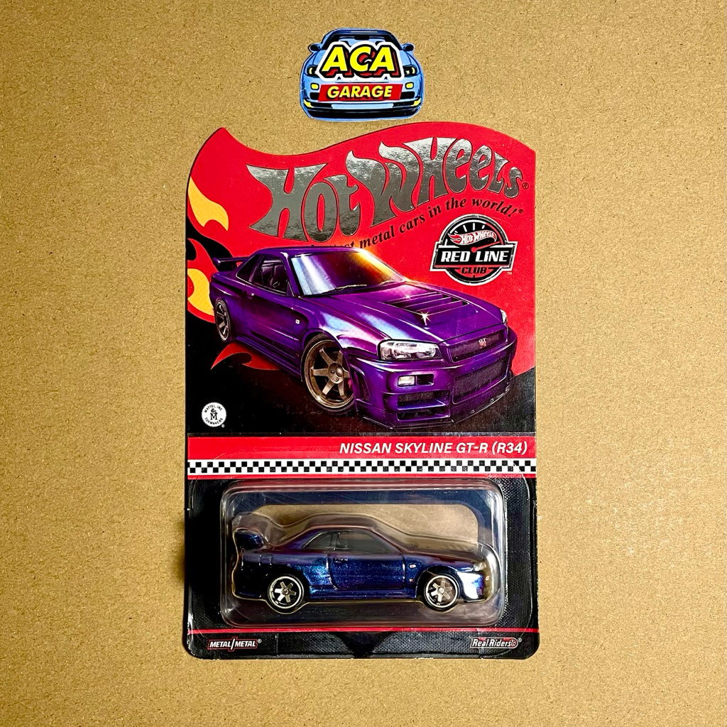 Hot Wheels RLC Nissan Skyline GT-R R34 Chameleon Red Line Club Hotwheels RLC BNR34 Purple Chameleon