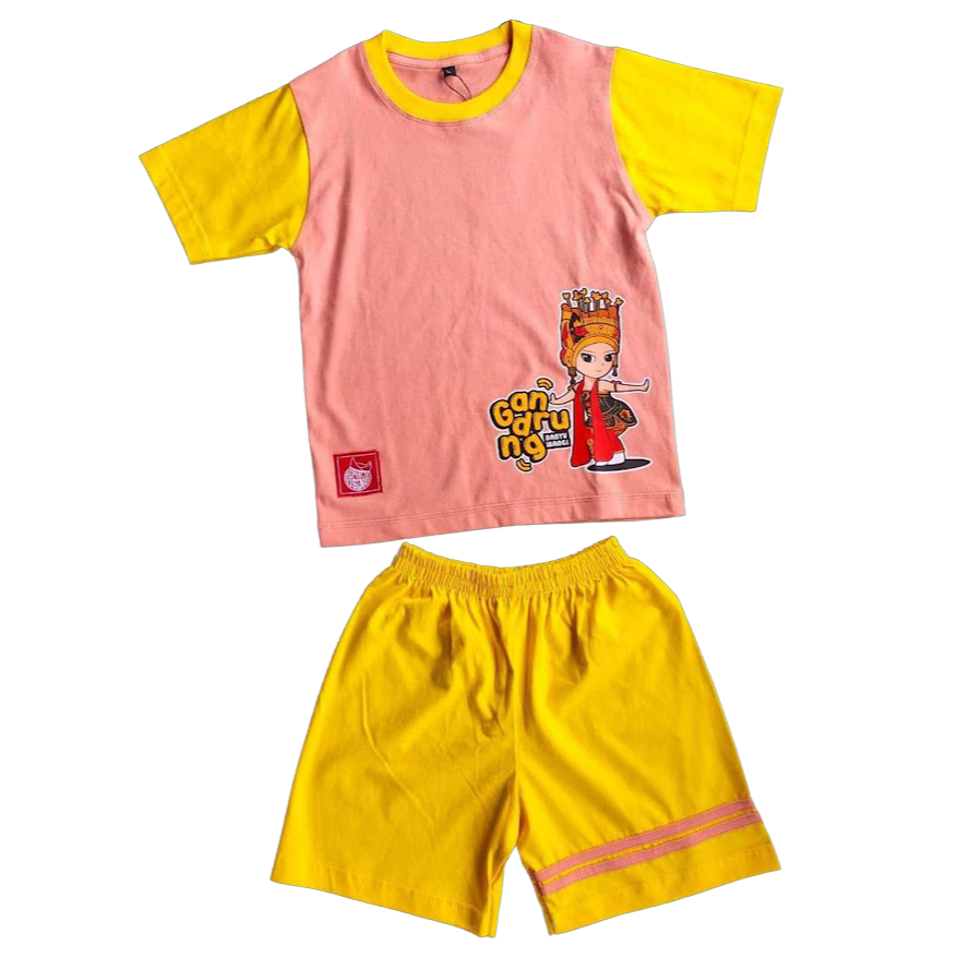 SETELAN ANAK GANDRUNG BANYUWANGI| REPUBLIK USING |  ONESET ANAK UNISEX | SETELAN BAHAN COMBED 24