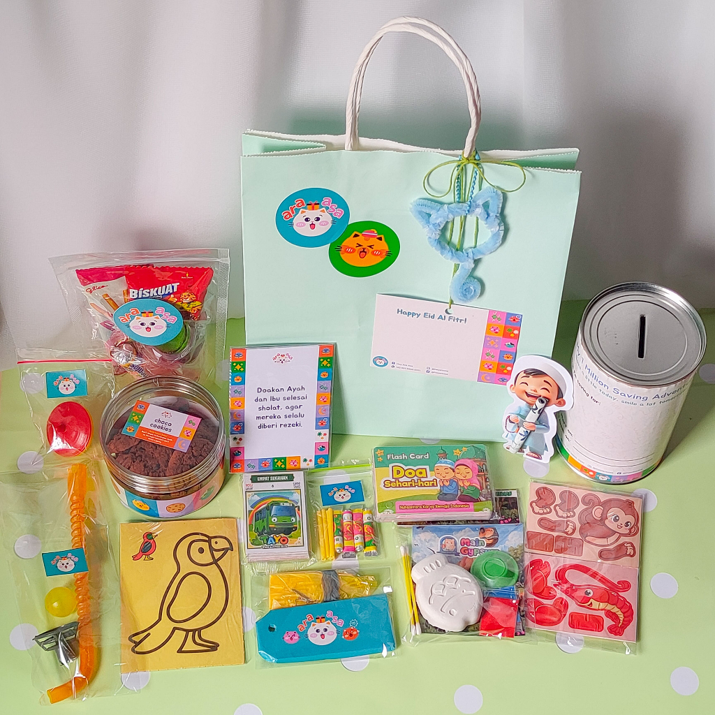 HEYARAASA | HAMPERS EID LEBARAN | HAMPERS ANAK ISLAMI | PAPER BAG | PIPELINE KUCING | CHOCO COOKIES 