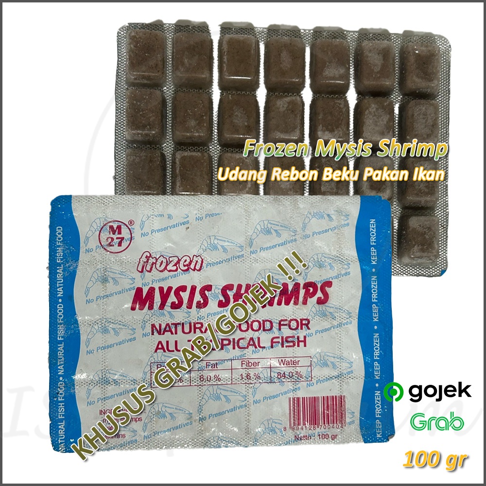 M27 Frozen Mysis Shrimp Udang Rebon Beku merek M27 Baby Frozen Shrimp Makanan Ikan Pakan Alami