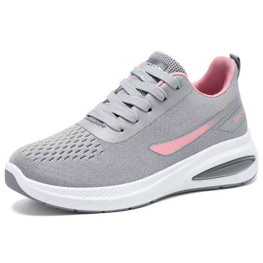 Free Box Sepatu Sport Impor Wanita Sneaker Slip On Rajut Sepatu Olahraga Tanpa Tali Kanvas Premium S