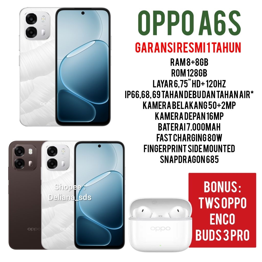 Oppo A6s 8/128 8+8/128 16/128 Garansi Resmi 1 Tahun Oppo A6s 8+8/128 Oppo A6s 16/128