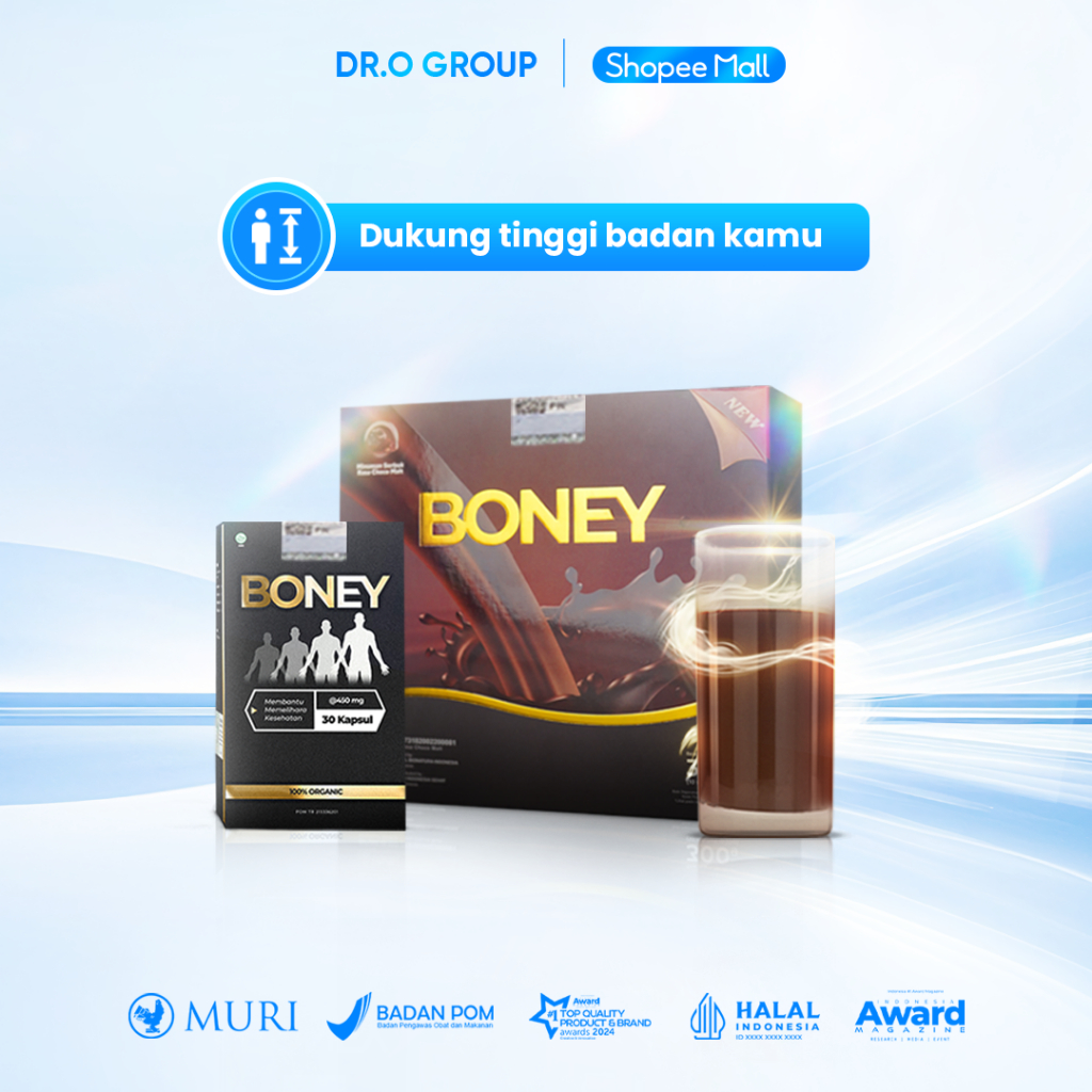 Boney dan Susu Boney - Produk Peninggi Badan Pilihan Para Ahli/ Peninggi Badan Rekomendasi/ Halal Mu
