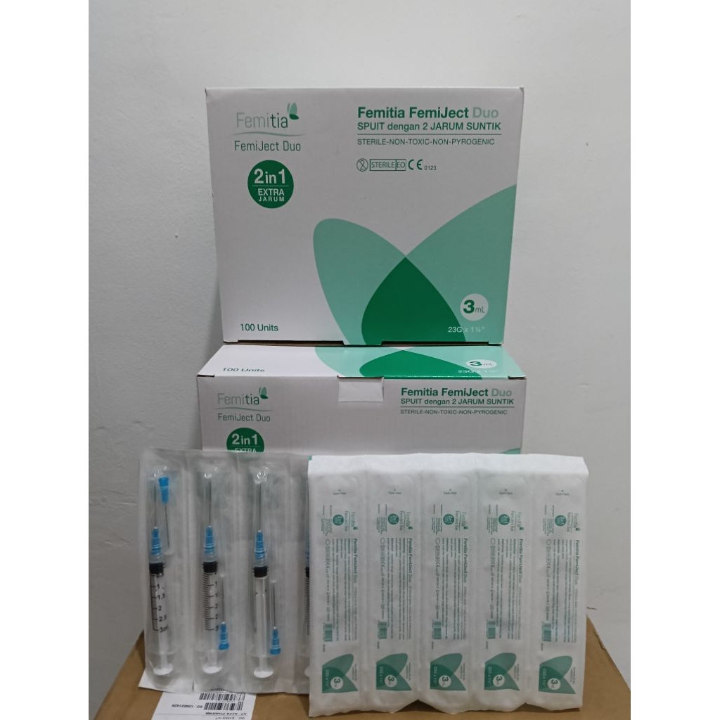 spuit jarum suntik FEMITIA 3 ML extra jarum 1 pcs