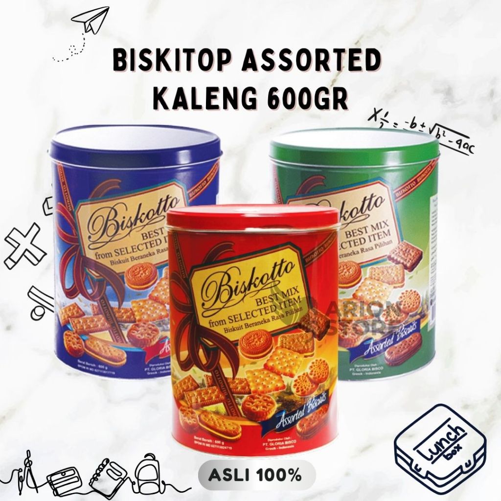 [ARION STORE] BISKITOP BISKUIT ASSORTED KALENG 600gr / BISKUIT KALENG BISKOTTO [DRUM]