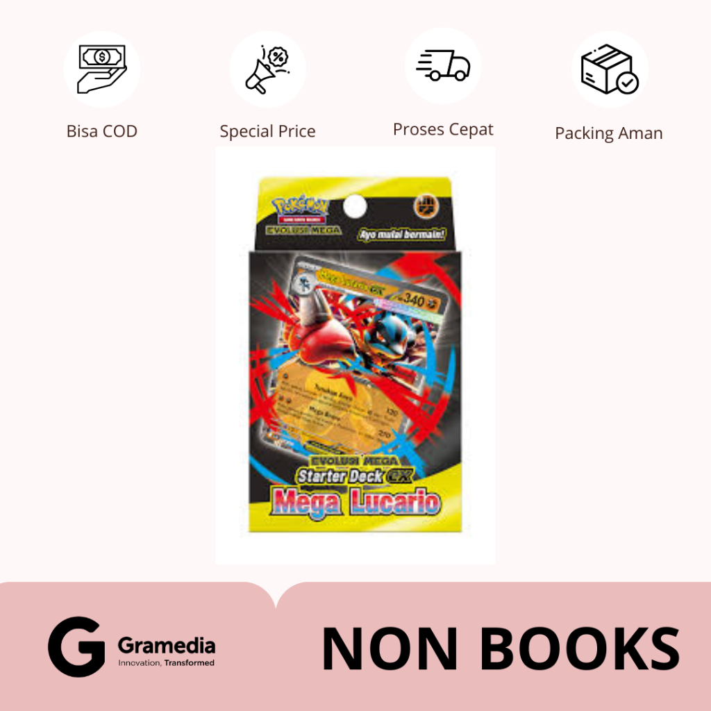Gramedia Bandung Supratman | Pokemon Game Kartu Koleksi Deck Mega Lucario | Produk Original Gramedia