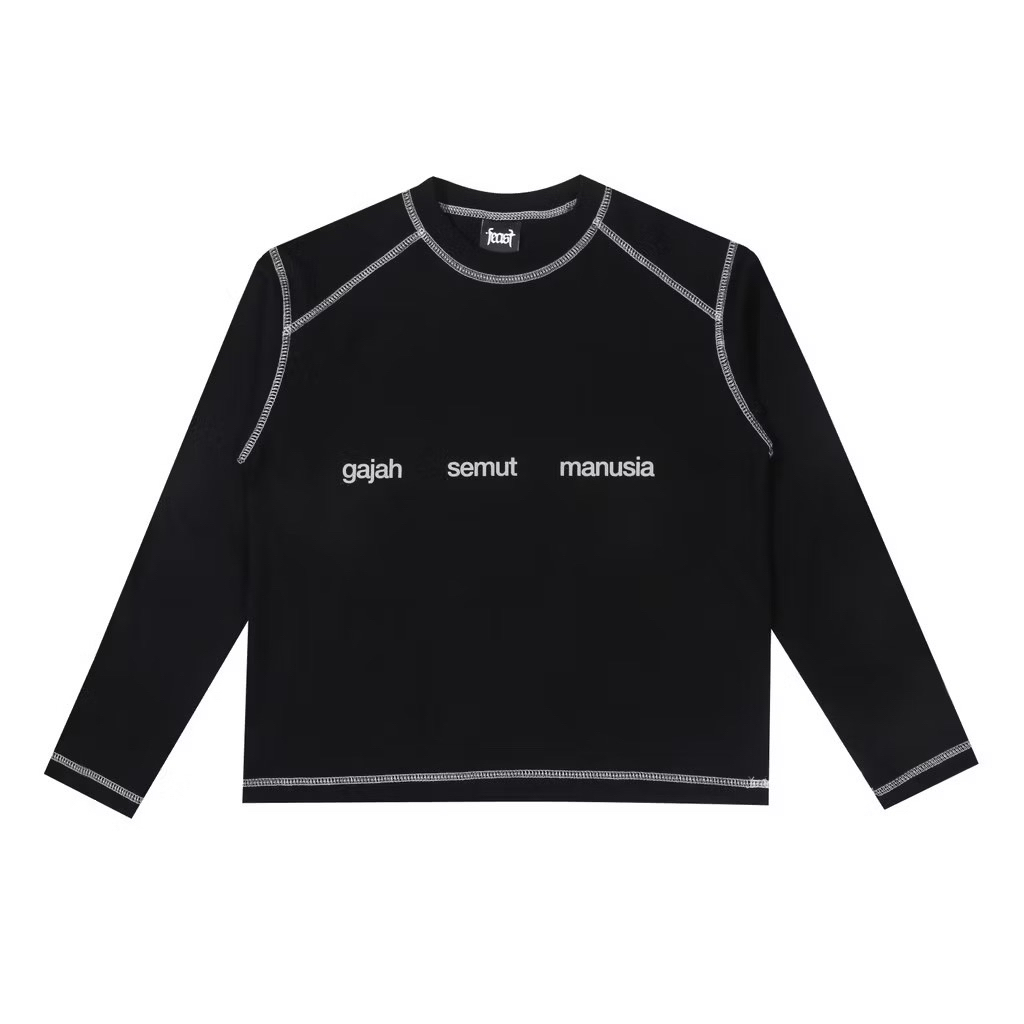 FEAST - GAJAH SEMUT MANUSIA LONG SLEEVE CROP BLACK